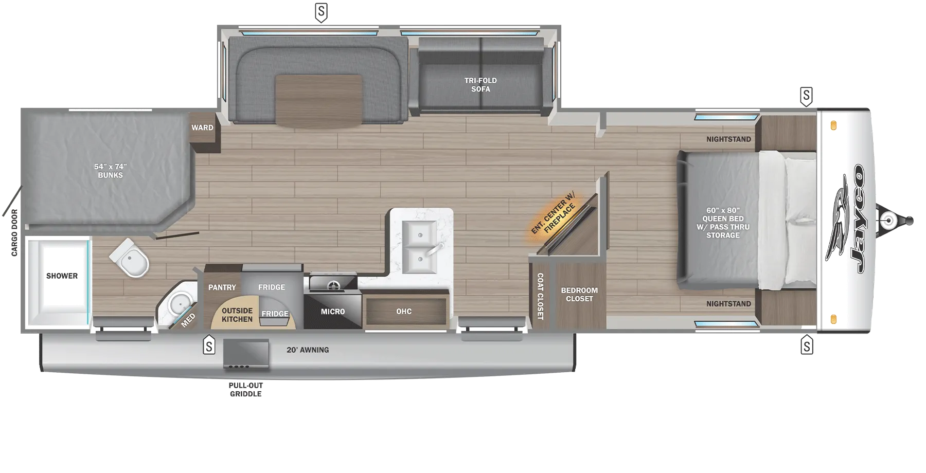 2026 Jayco Jay Feather 29BHB - Floor plan