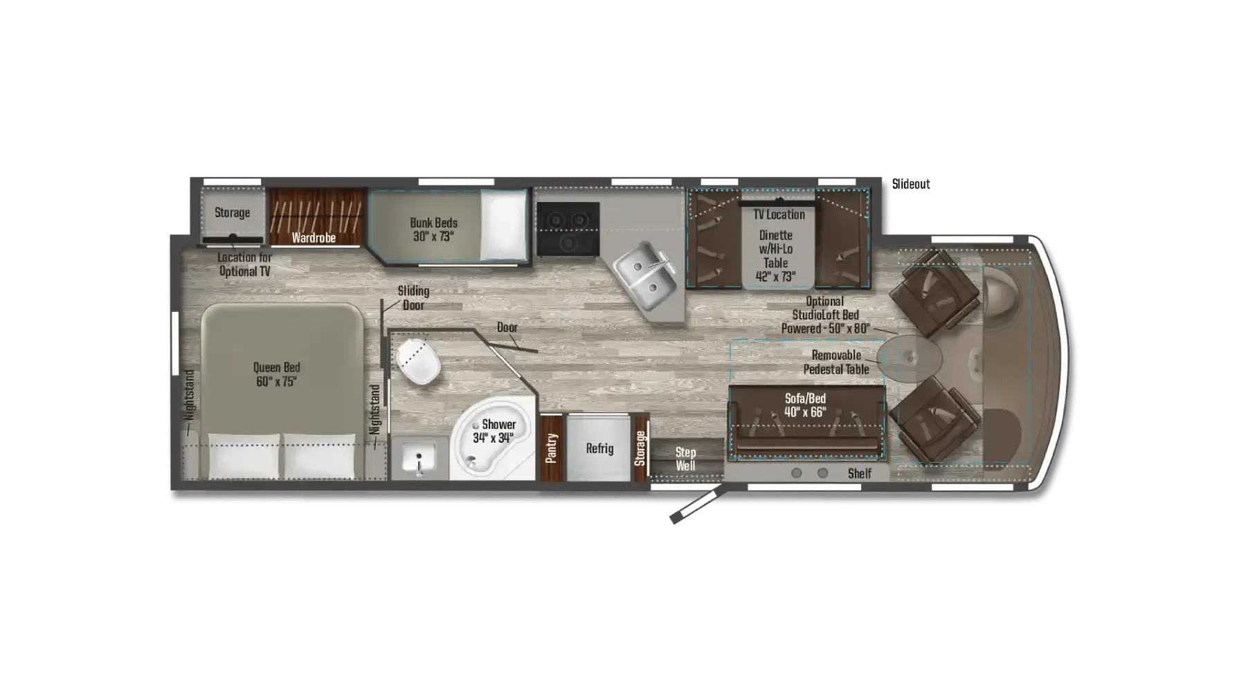Winnebago Sunstar 31B floor plan