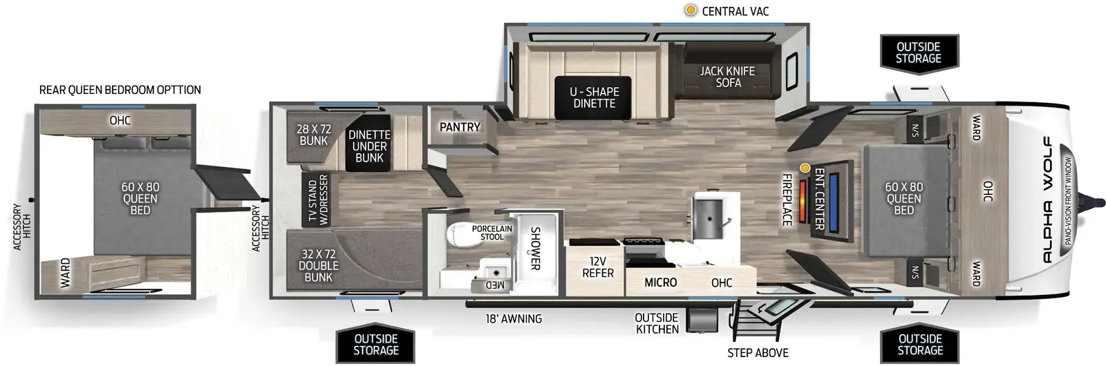 2026 Forest River Cherokee Alpha Wolf 280QBS - Floor plan
