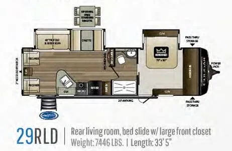 2018 Keystone Cougar Half-Ton 29RLD - Floor plan
