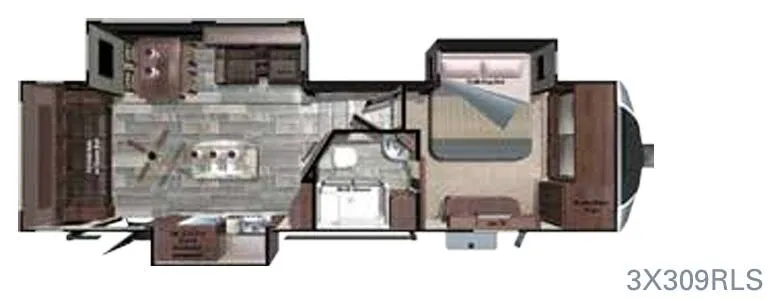 Highland Ridge Open Range 3X 3X309RLS floor plan
