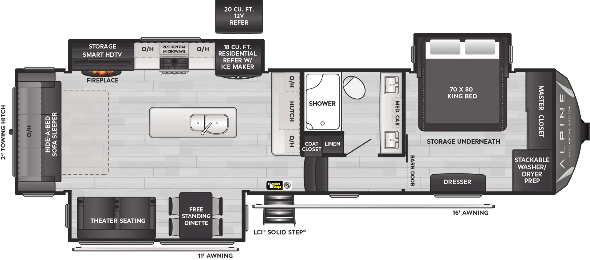 2026 Keystone Avalanche 321RL - Floor plan
