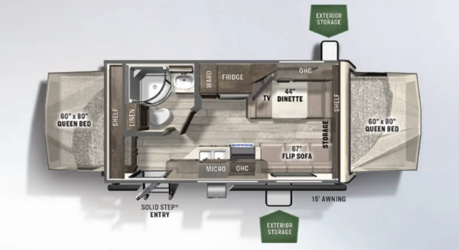 2022 Forest River Flagstaff Shamrock 19 - Floor plan