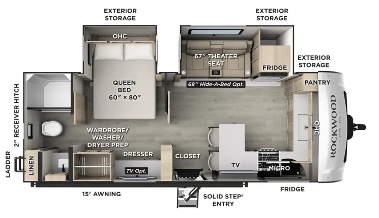 2027 Forest River Rockwood Mini Lite 2523MBR floor plan
