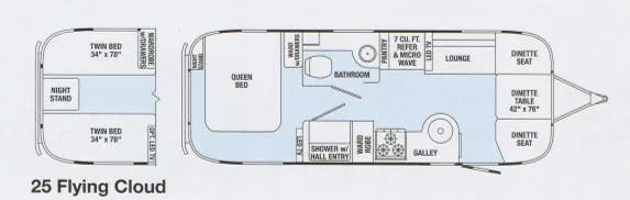 Airstream Flying Cloud 25 floor plan