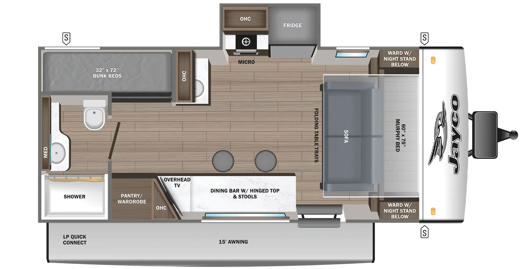 2025 Jayco Jay Feather Air 18MBH - Floor plan