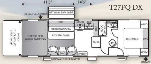 Forest River Shockwave T27FQ floor plan