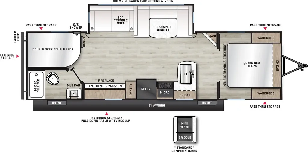 2027 Forest River Aurora 27DBH floor plan
