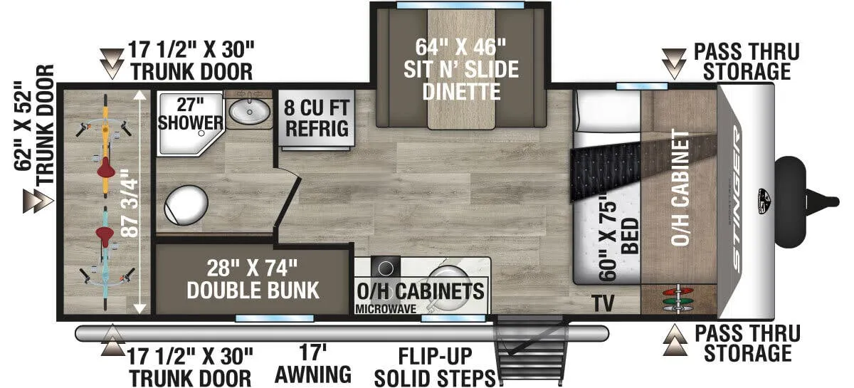2026 Venture RV SportTrek Stinger STS222VUD - Floor plan