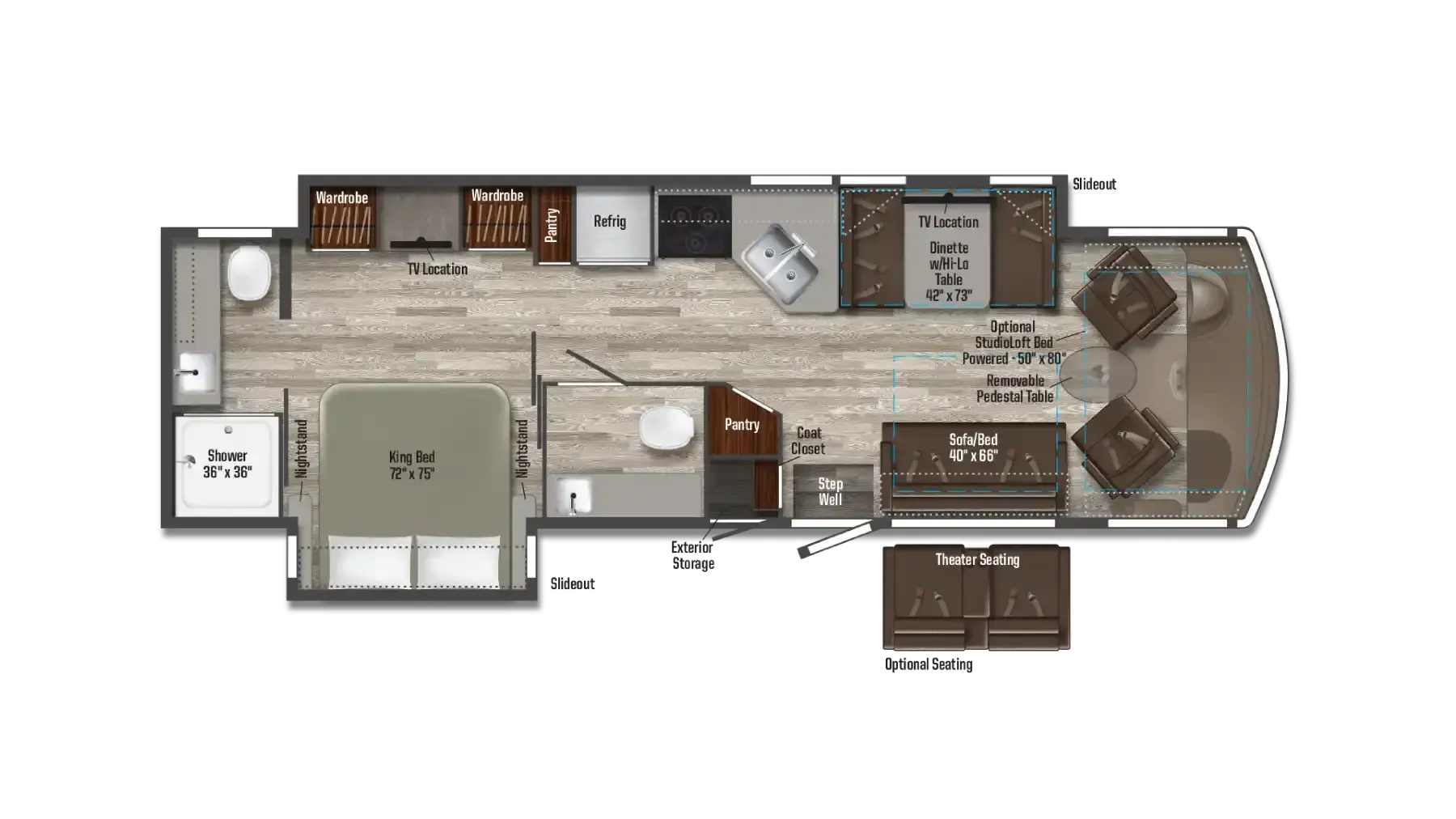 Winnebago Vista 33K floor plan