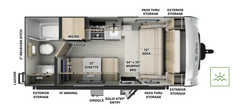 2024 Forest River Flagstaff E-Pro E19FD - Floor plan