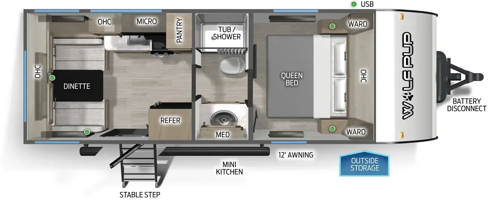 2027 Forest River Cherokee Wolf Pup 16CM - Floor plan