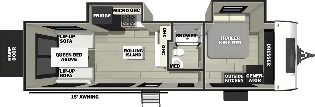 2025 Forest River Vengeance Rogue Armored 26L140 floor plan