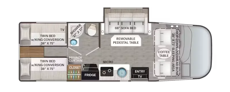 2021 Thor Motor Coach Vegas 24.1 floor plan