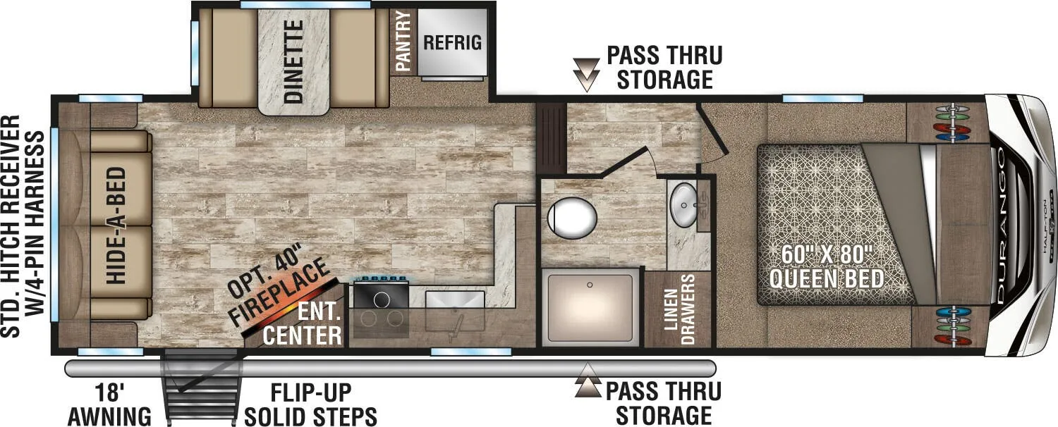 K-Z Durango Half-Ton D259RLD floor plan