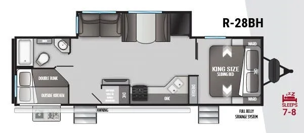 Cruiser RV Radiance R-28BH floor plan
