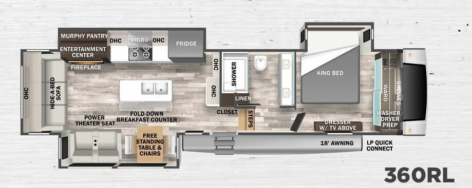 Forest River Cedar Creek 360RL floor plan