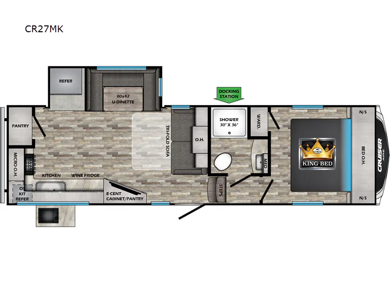 2023 CrossRoads Cruiser Aire 27MK - Floor plan