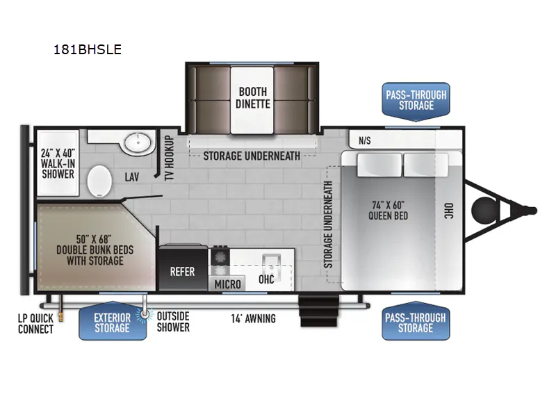 2025 East to West Della Terra LE 181BHSLE floor plan
