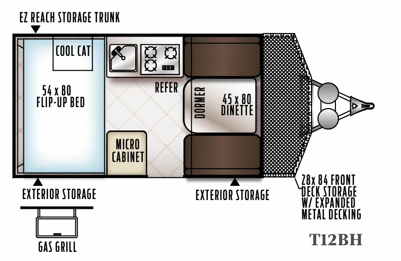 Forest River Flagstaff Hard Side T12BH floor plan