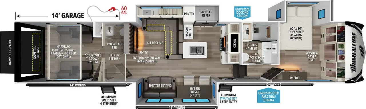 Grand Design Momentum 395MT floor plan