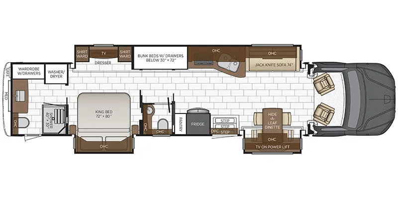 2022 Newmar Supreme Aire 4590 - Floor plan