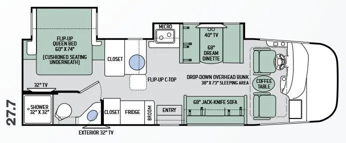 Thor Motor Coach Vegas 27.7 floor plan