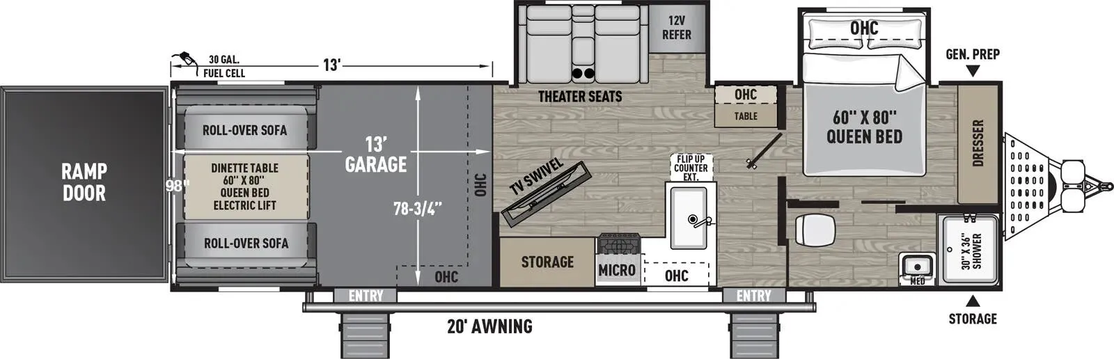 2025 Coachmen Adrenaline 30GS - Floor plan