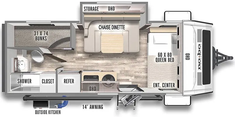 2023 Forest River No Boundaries NB19.8 floor plan