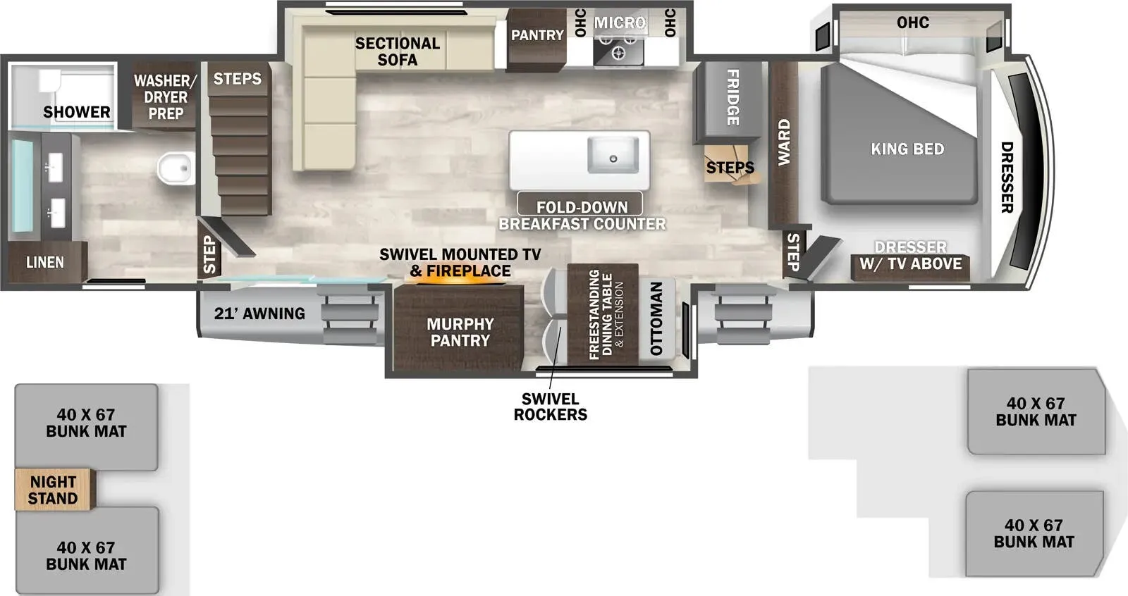 Forest River Cedar Creek Cottage 40CBK floor plan