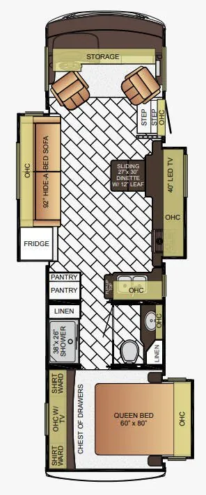Newmar Bay Star 3227 floor plan