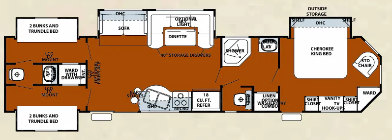 Forest River Cherokee 39H floor plan