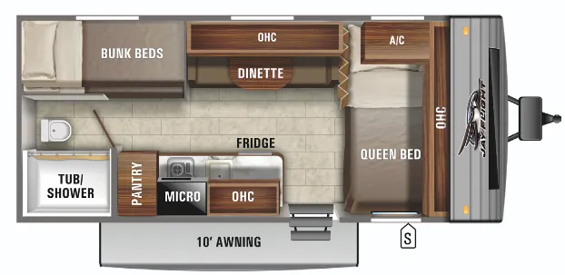 2021 Jayco Jay Flight SLX 7 174BH floor plan