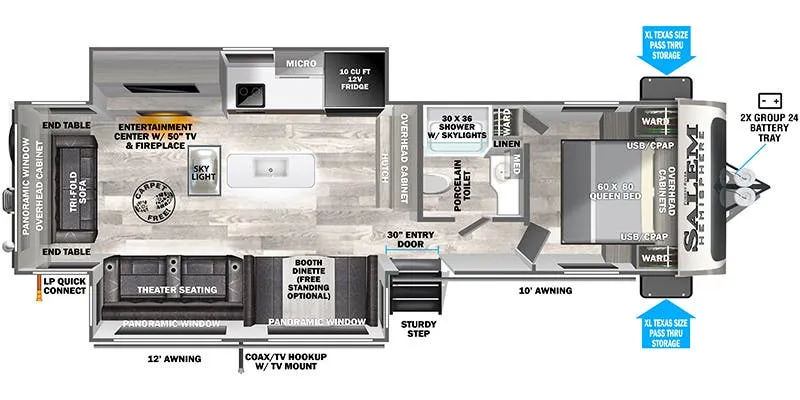 2024 Forest River Wildwood Heritage Glen 271RL floor plan
