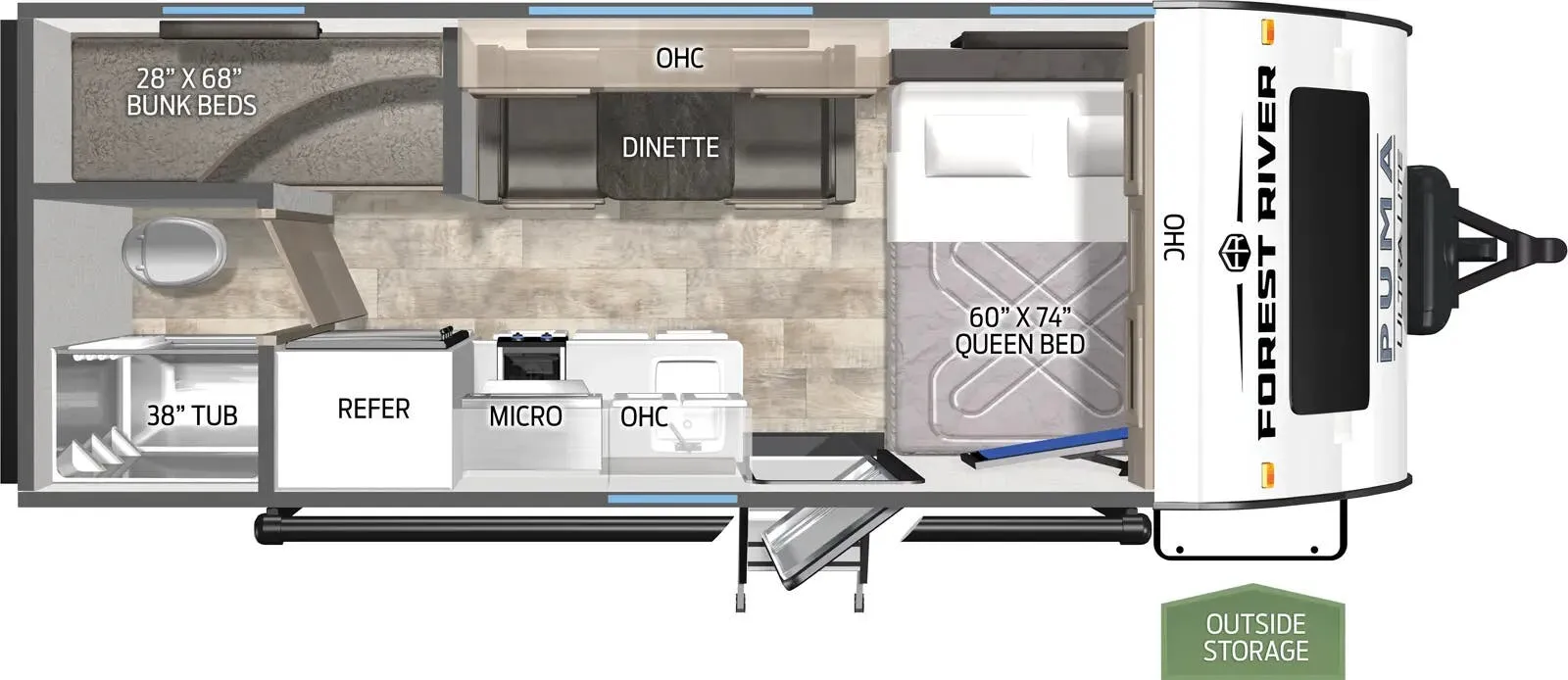 Palomino Puma Ultra Lite 16BHX floor plan