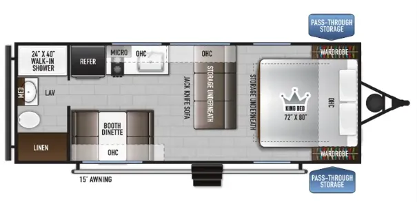 East to West Della Terra 220RBLE floor plan