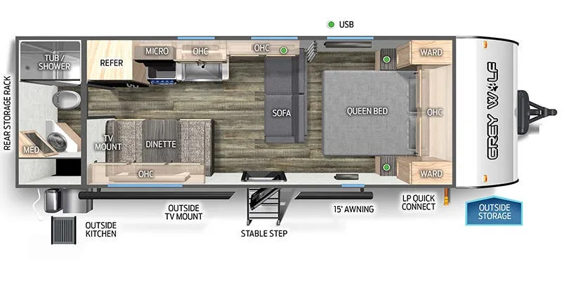 Forest River Cherokee Grey Wolf 24JS floor plan