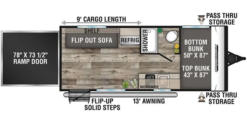 K-Z Sportsmen Classic 180TH floor plan