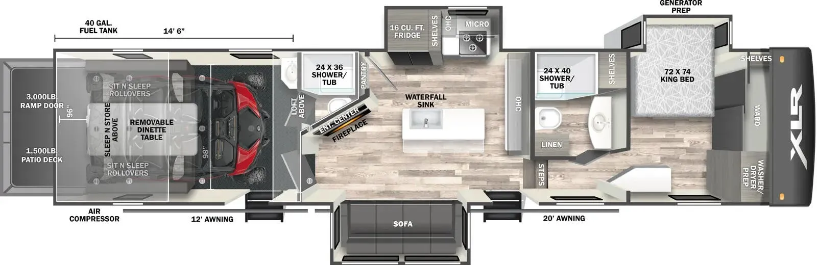 Forest River XLR Nitro 39G15 floor plan