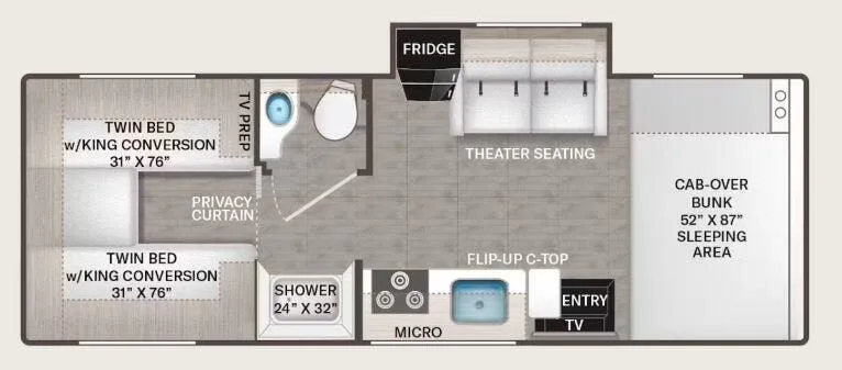 2026 Thor Motor Coach Four Winds Sprinter 24LV floor plan
