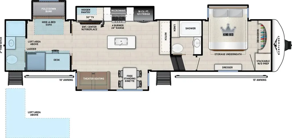 2026 East to West Tandara 387BH floor plan