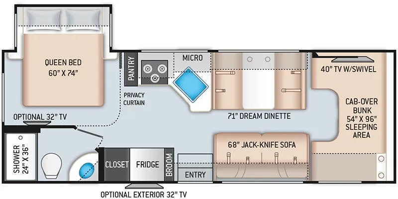 2018 Thor Motor Coach Chateau 26B - Floor plan