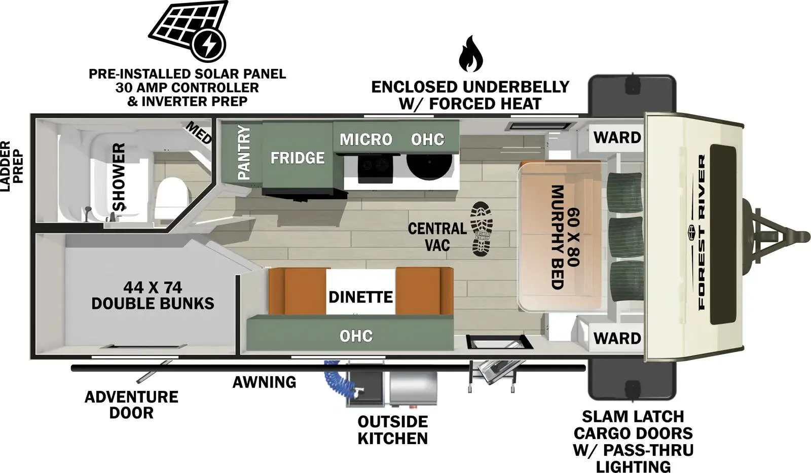Forest River No Boundaries NB19.3 floor plan