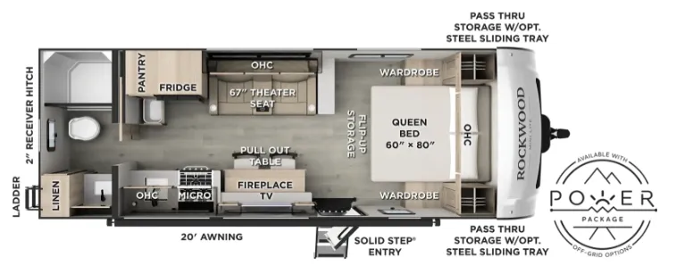 2027 Forest River RV Rockwood Mini Lite 2524FBT - Floor plan