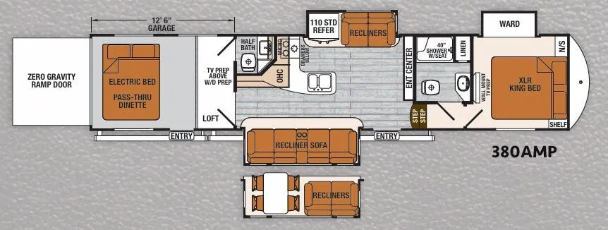 Forest River XLR Thunderbolt 380AMP floor plan