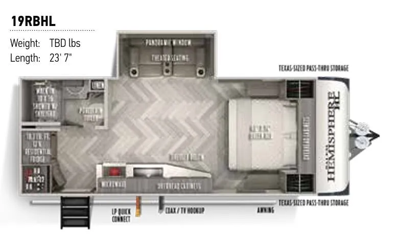 Forest River Salem Hemisphere Hyper-Lyte 19RBHL floor plan