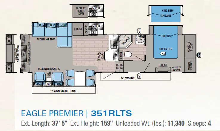Jayco Eagle Premier 351RLTS floor plan