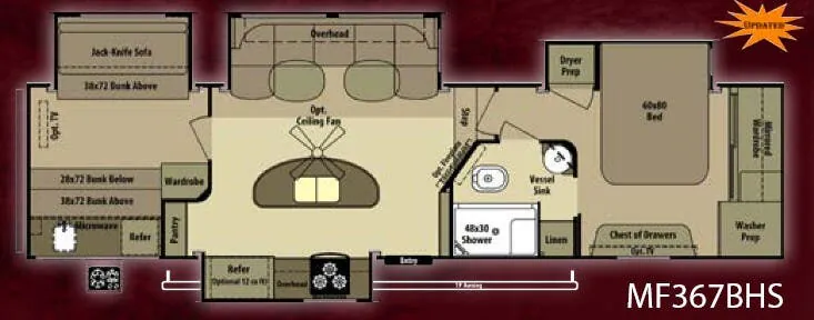 Highland Ridge Mesa Ridge MF367BHS floor plan