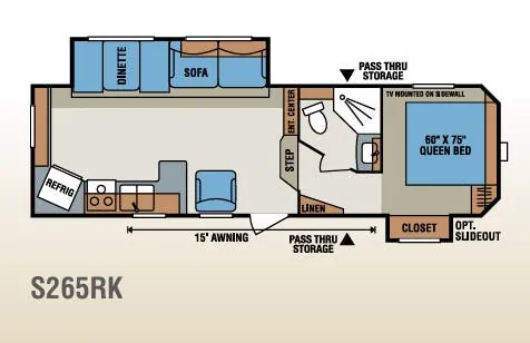 K-Z Sportsmen S265RK floor plan