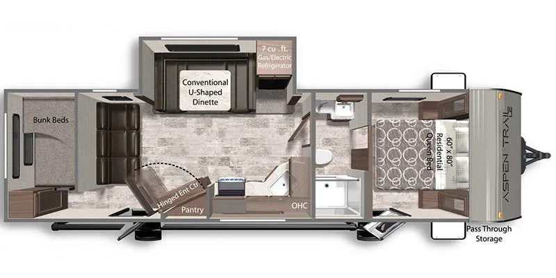 2021 Dutchmen Aspen Trail LE 29BB - Floor plan